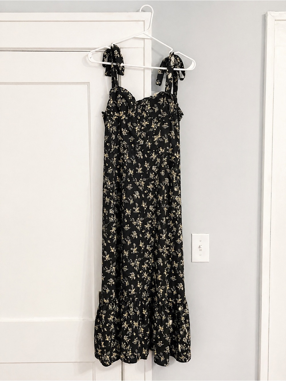 OPT Anthropologie Black Floral Toile Midi Dress - Picture 3 of 3